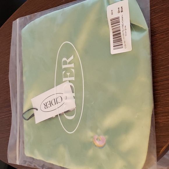 Cider Satiny Mini Bag in Light Green with an Embroidered "C" HandBag Style - Picture 7 of 8